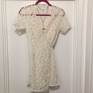 Dress Wrap -Around Lace and Slip Dress Underneath